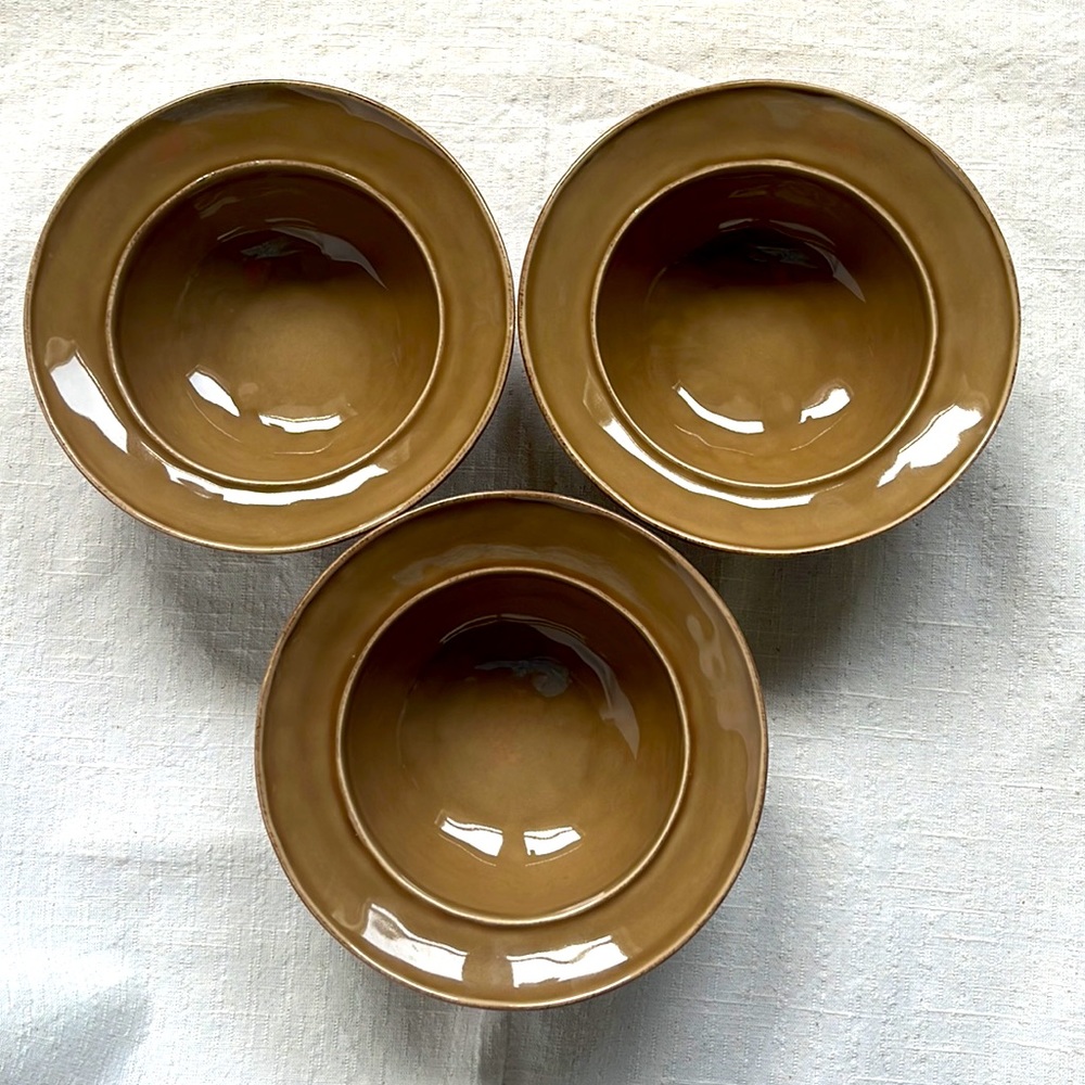 3 Pottery Barn handcrafted soup / cereal bowls